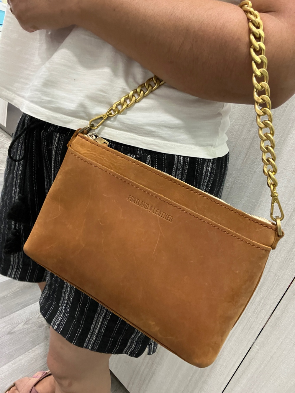 Portland Leather Poppy Women’s Leather Crossbody- Honey - Picture 12 of 15